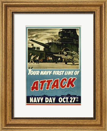 Framed Your Navy First Line of Attack Print