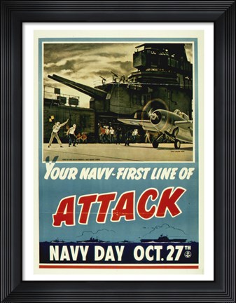 Framed Your Navy First Line of Attack Print