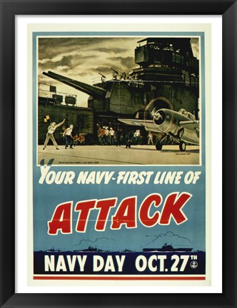 Framed Your Navy First Line of Attack Print