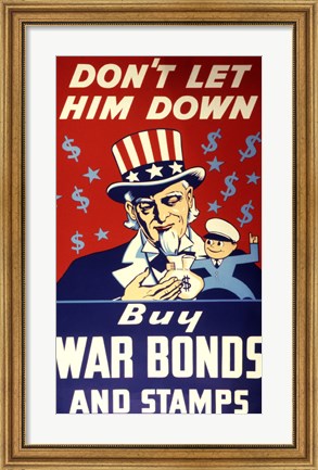 Framed Buy War Bonds and Stamps Print