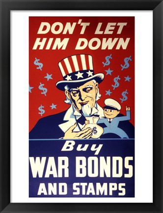 Framed Buy War Bonds and Stamps Print