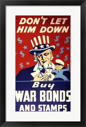 Framed Buy War Bonds and Stamps Print