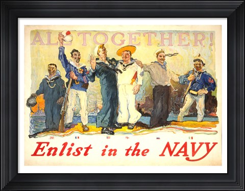 Framed All Together, Enlist in the Navy Print