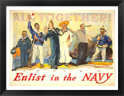 Framed All Together, Enlist in the Navy Print