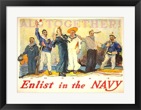 Framed All Together, Enlist in the Navy Print