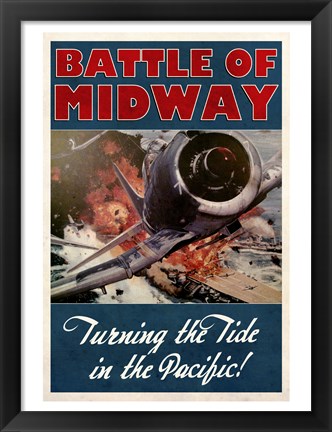 Framed Battle of Midway Print