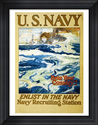 Framed Navy Recruiting Station Print
