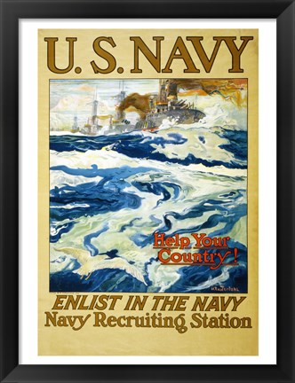 Framed Navy Recruiting Station Print