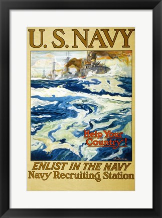 Framed Navy Recruiting Station Print