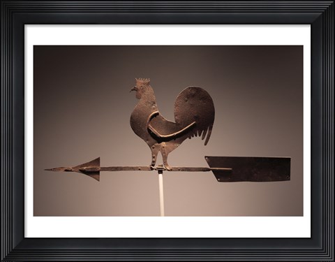 Framed Rooster Weathervane Print