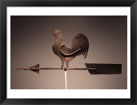 Framed Rooster Weathervane Print