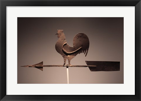 Framed Rooster Weathervane Print