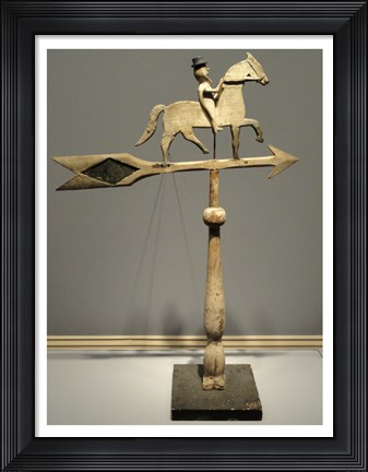 Framed Rider on Prancing Horse Weathervane Print
