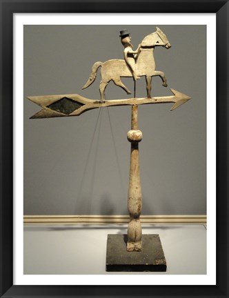 Framed Rider on Prancing Horse Weathervane Print