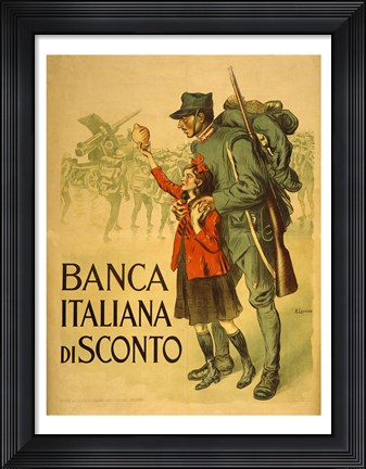 Framed Banca Italiana De Sconto Print