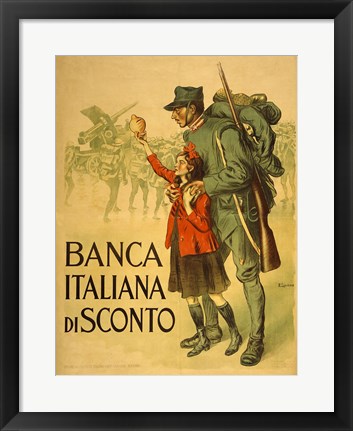 Framed Banca Italiana De Sconto Print