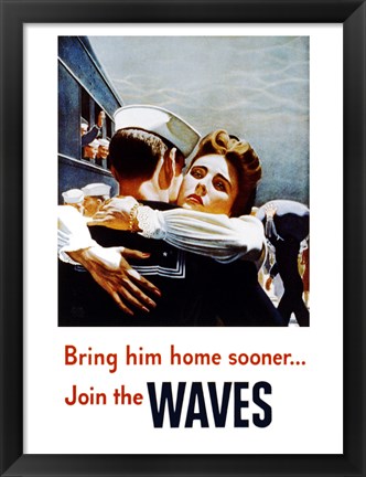 Framed Bring Him Home Sooner Join the Waves Print