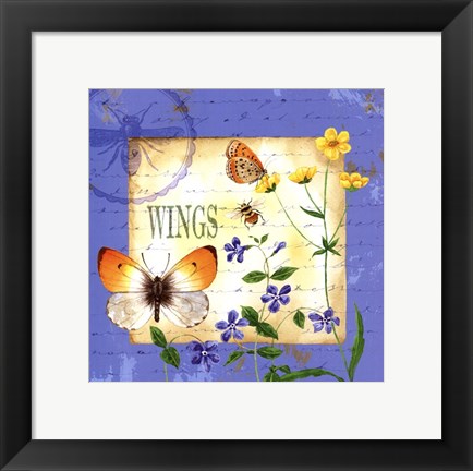 Framed Butterfly Meadow I Print