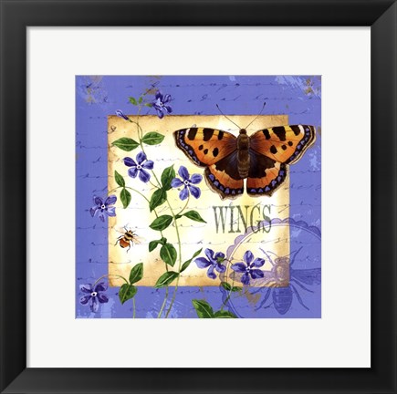 Framed Butterfly Meadow II Print