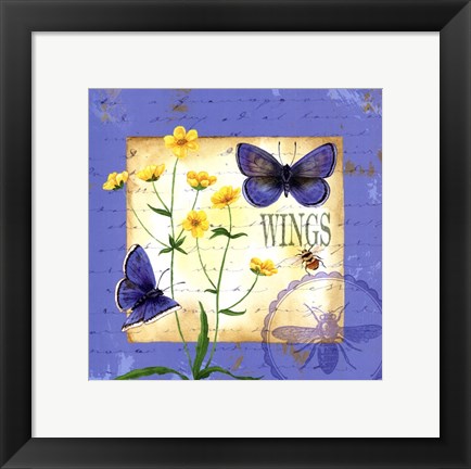 Framed Butterfly Meadow IV Print