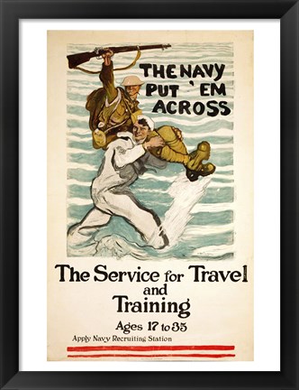 Framed Navy Recruitment Poster Print