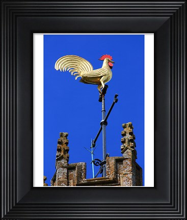 Framed Church Tower Weathervane Print