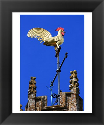 Framed Church Tower Weathervane Print