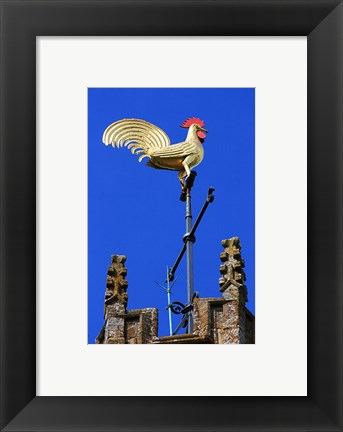 Framed Church Tower Weathervane Print