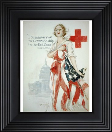 Framed Harrison Fisher WWI American Red Cross Poster Print