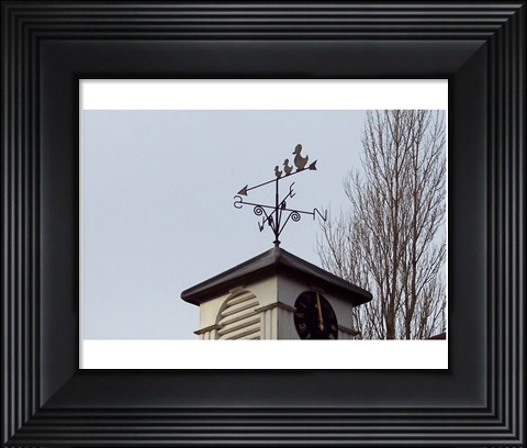 Framed Weathervane on Damerham Village Hall Print