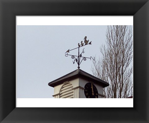 Framed Weathervane on Damerham Village Hall Print