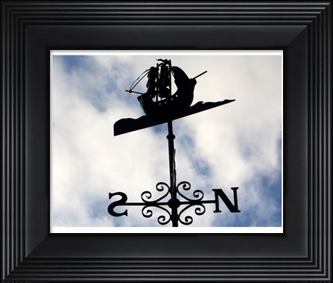 Framed Weathervane Iron Boat Print