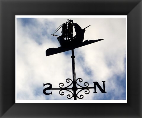 Framed Weathervane Iron Boat Print