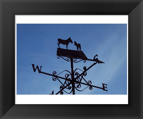 Framed Donkey Lovers Weathervane Print