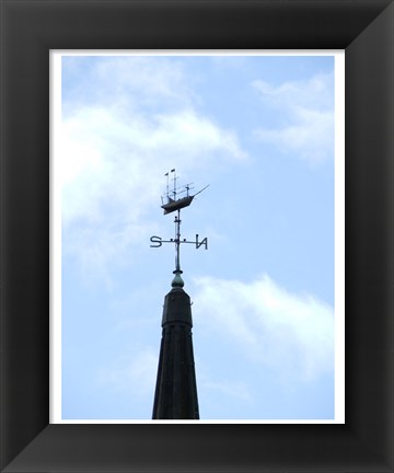 Framed Sailing Ship Weathervane Print
