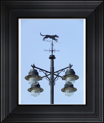 Framed Street Light Detail with Weathervane Print