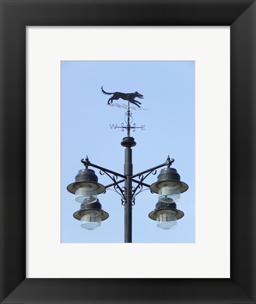 Framed Street Light Detail with Weathervane Print