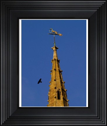 Framed Weathervane on Hanslope Church Print