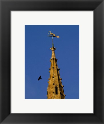 Framed Weathervane on Hanslope Church Print