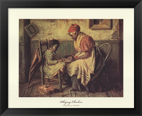 Framed Playing Checkers Print