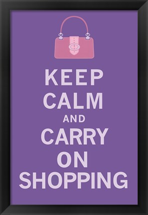 Framed Keep Calm, Shopping Print