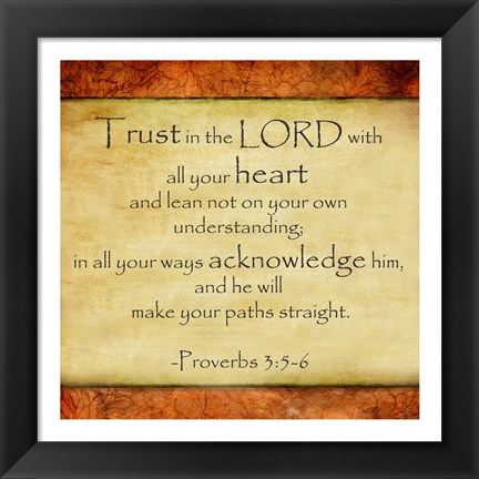 Framed Trust in the Lord Print