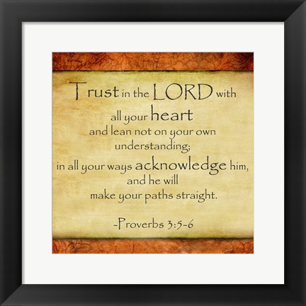 Framed Trust in the Lord Print