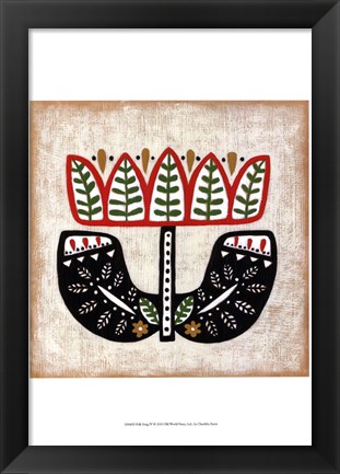 Framed Folk Song IV Print