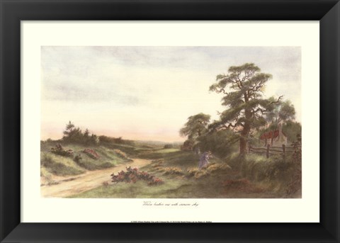 Framed Where Heather Vies with Crimson Sky Print