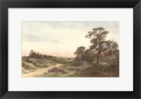 Framed Where Heather Vies with Crimson Sky Print