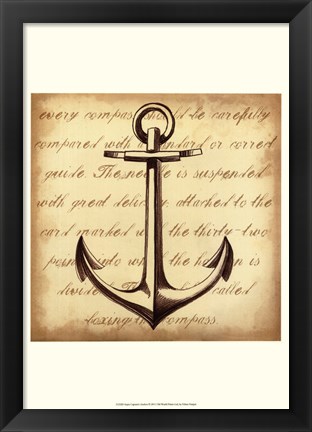 Framed Sepia Captain&#39;s Anchor Print