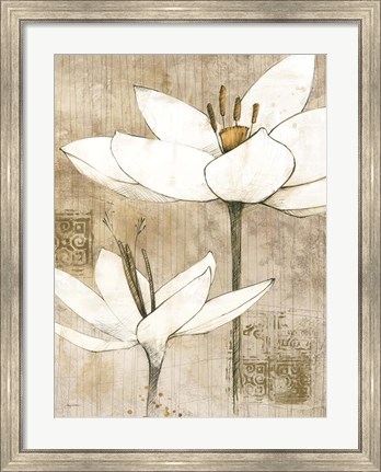 Framed Pencil Floral I Print