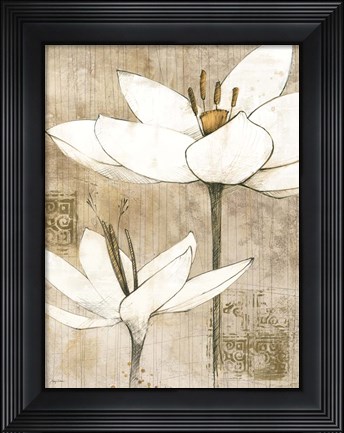 Framed Pencil Floral I Print