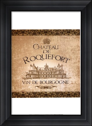 Framed Wine Label III Print